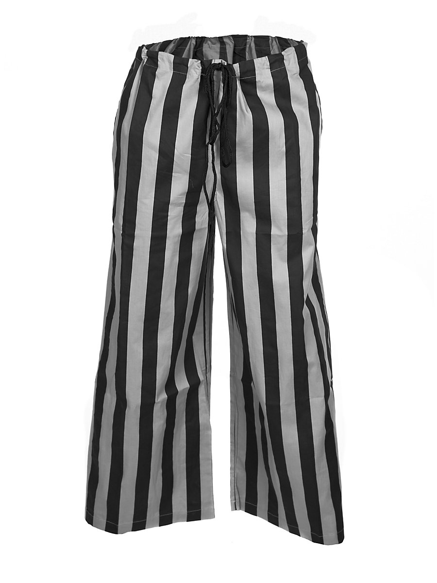 Gestreifte Piratenhose grau-schwarz, Größe XXL