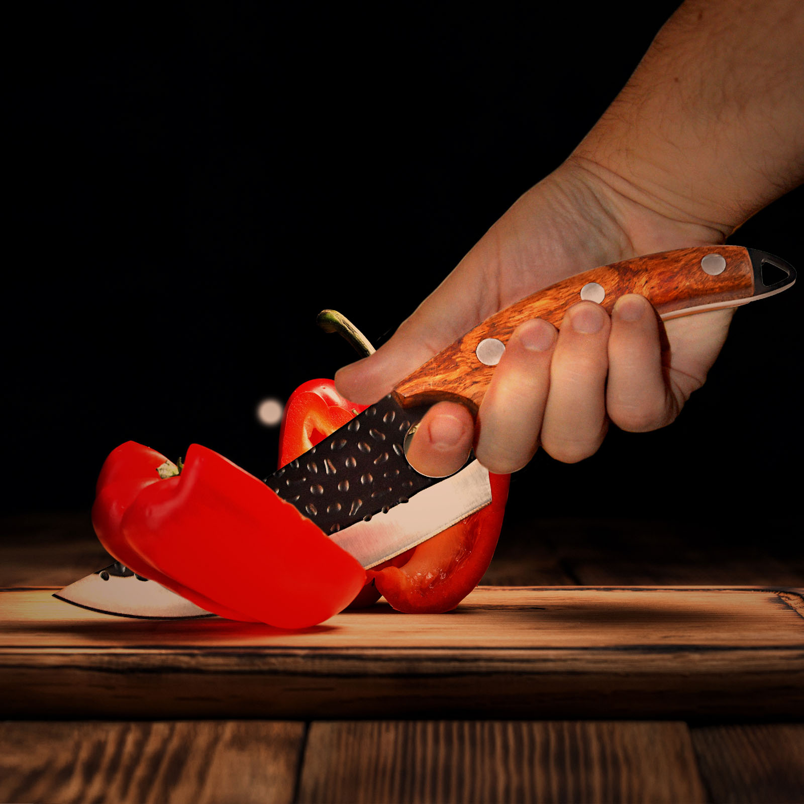 Serbisches Metzgermesser, Fleisch-Hackmesser, Ausbeinmesser mit Scheide