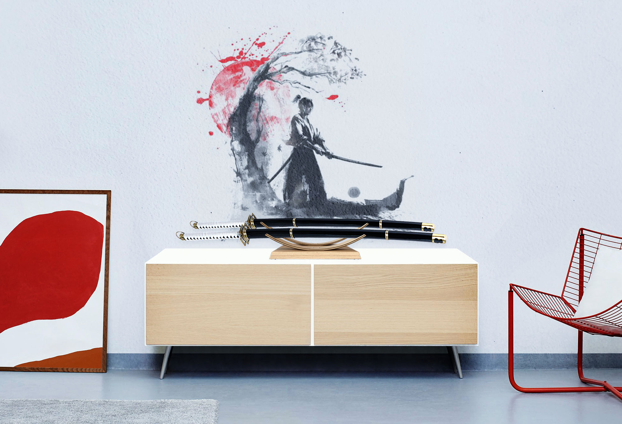 Design Sword stand for 2 swords – natural wood