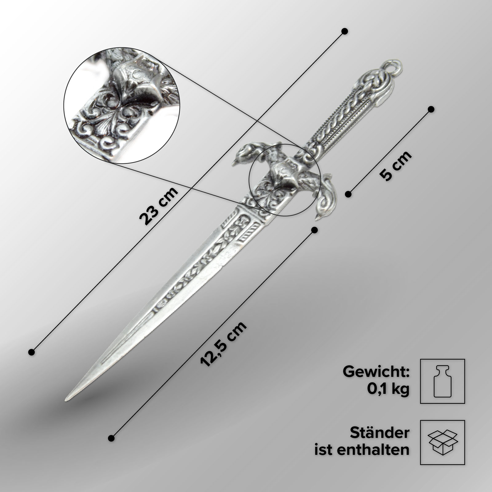 Boabdil Brieföffner mit Ständer