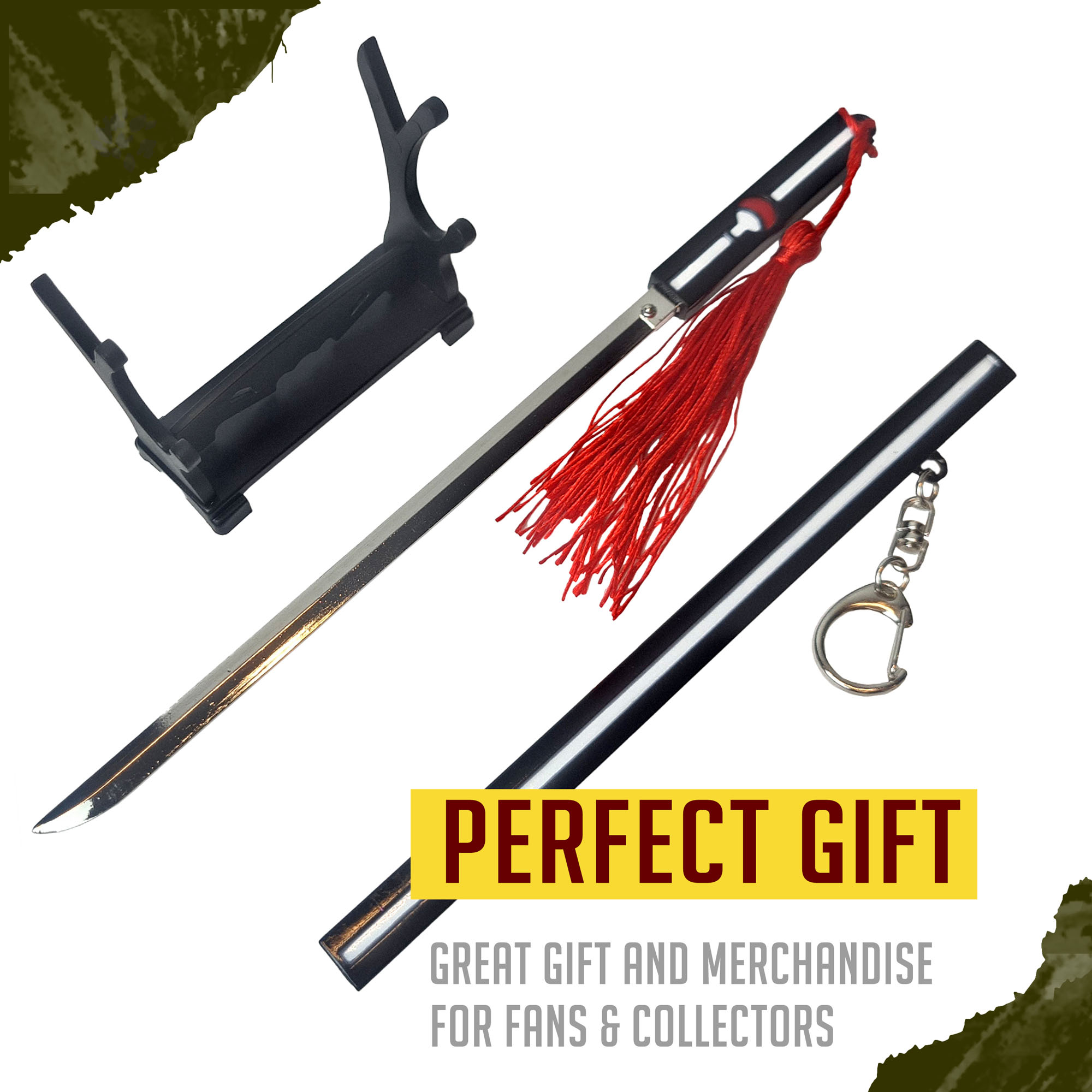 Naruto-Schwert – Schwert von Kusanagi, Sasuke-Katana, Katana-Brieföffner mit Scheide und Ständer