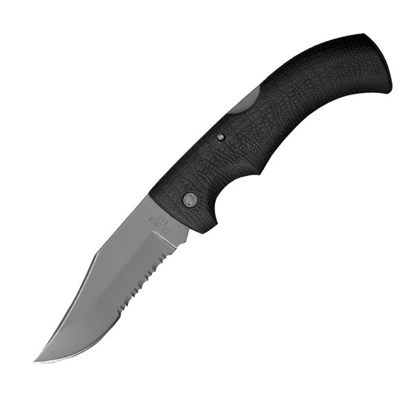 Gator Folder, Clip Point, Serrated, with Sheath