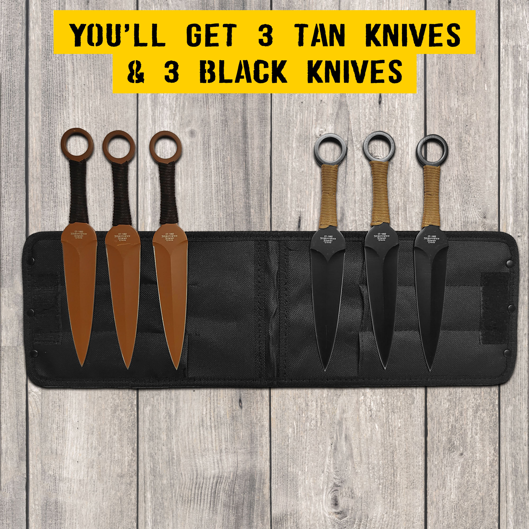 6 Throwing Knives with Target