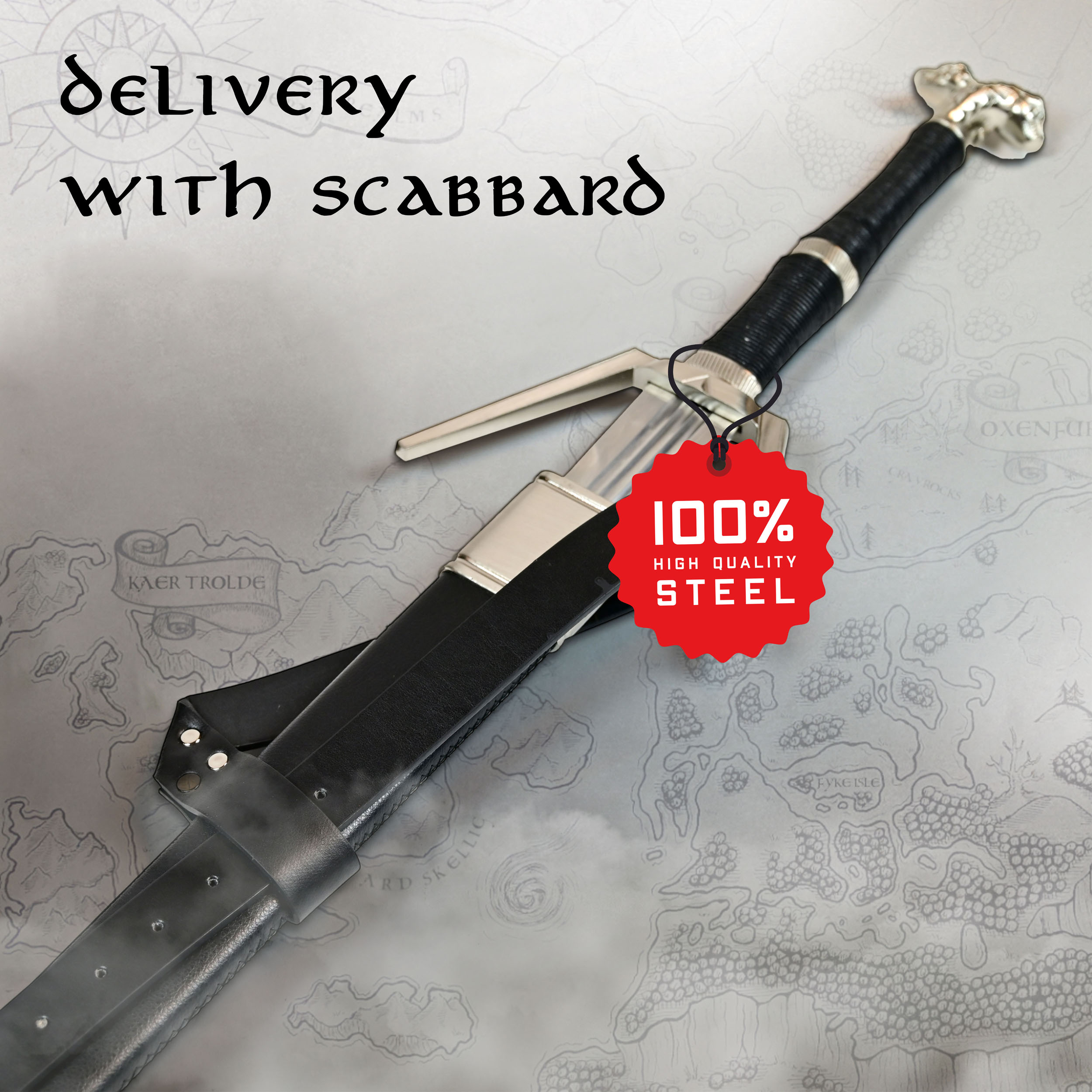 Witcher - Silver Sword with scabbard