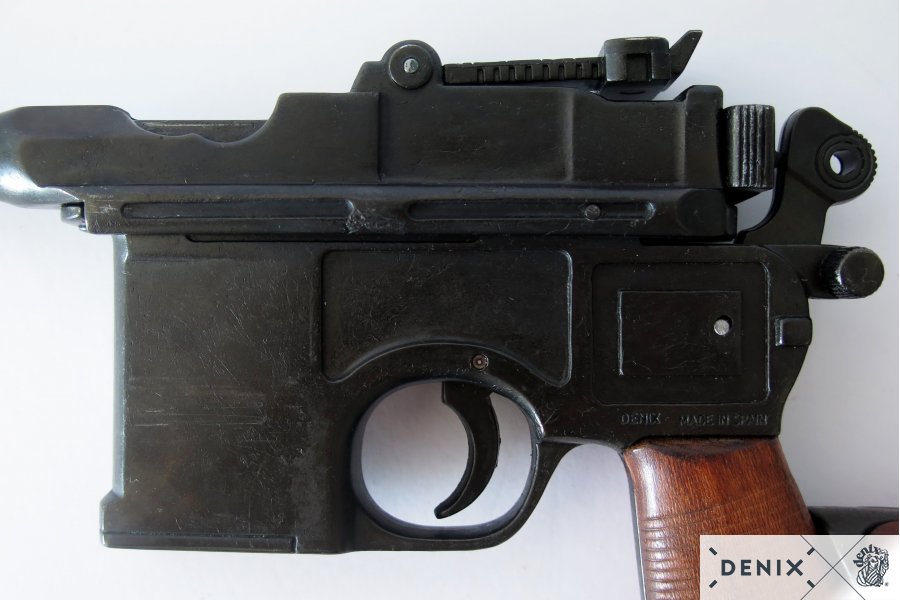Mauser pistol C96 with rifle stock made of wood, Germany 1896
