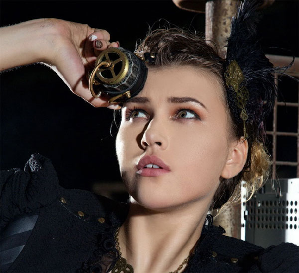 Monocle with LED black