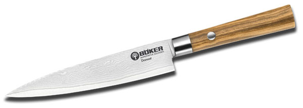 Boker Damascus Olive Utility Knife