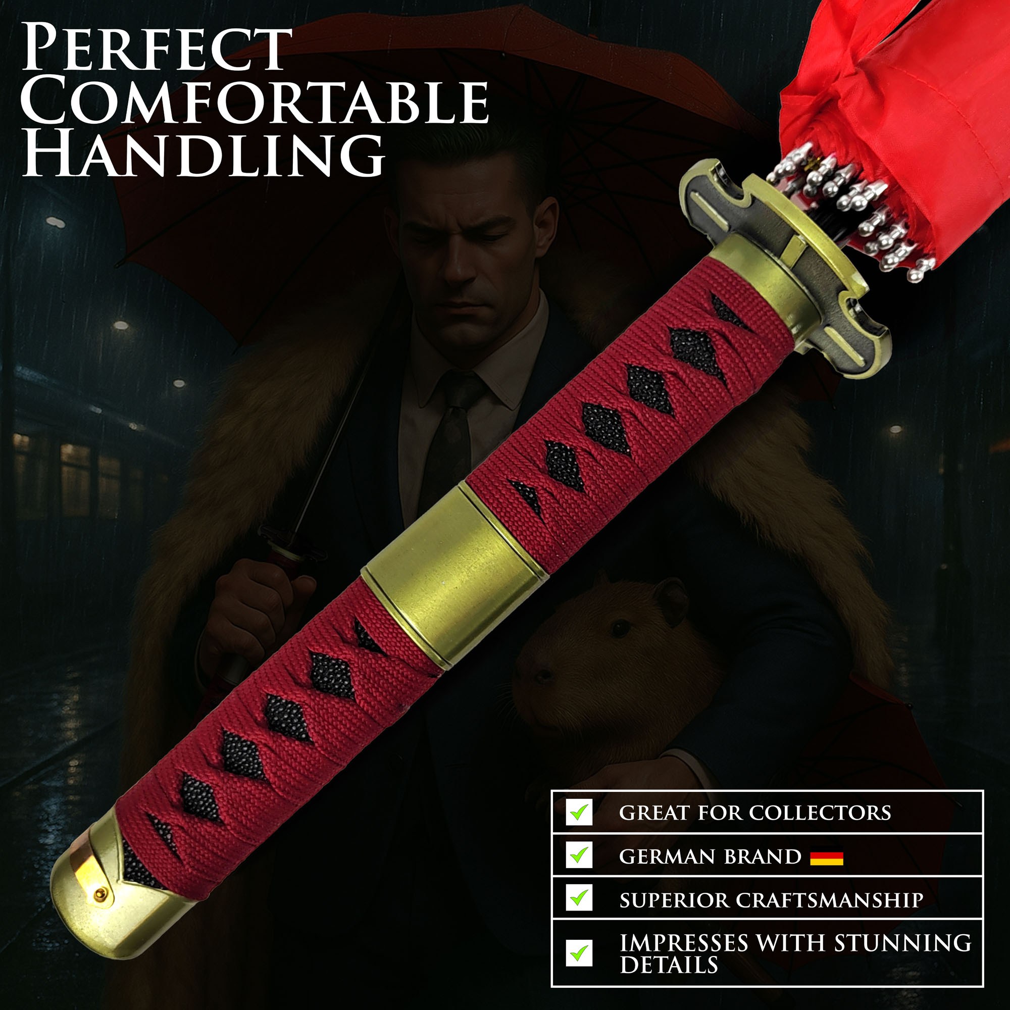 One Piece – Sandai Kitetsu Katana Regenschirm (16K Premium Version) 
