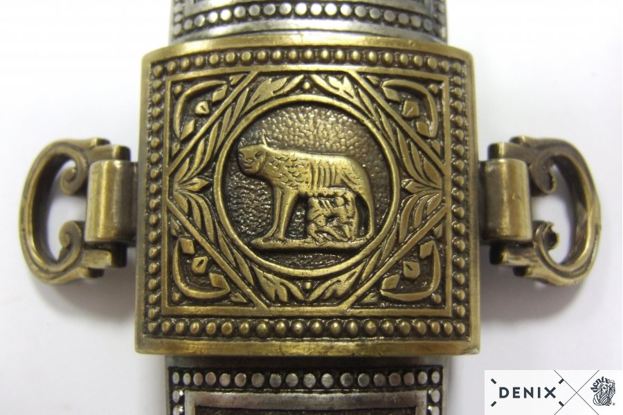 Römerdolch vernickelt mit Scheide