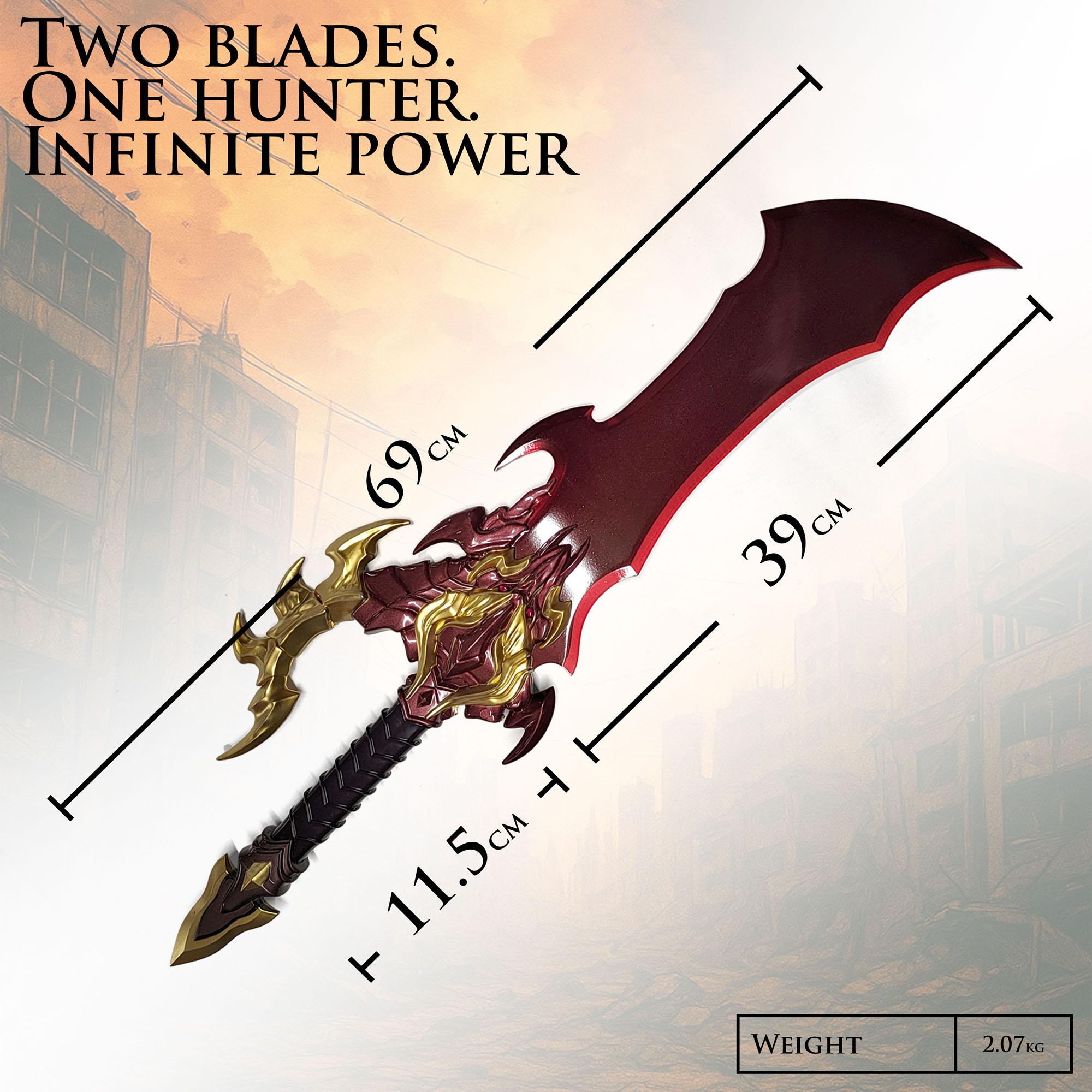 Solo Leveling: Sung Jinwoo's Demon King's Daggers (Set of 2) with Wall Mount