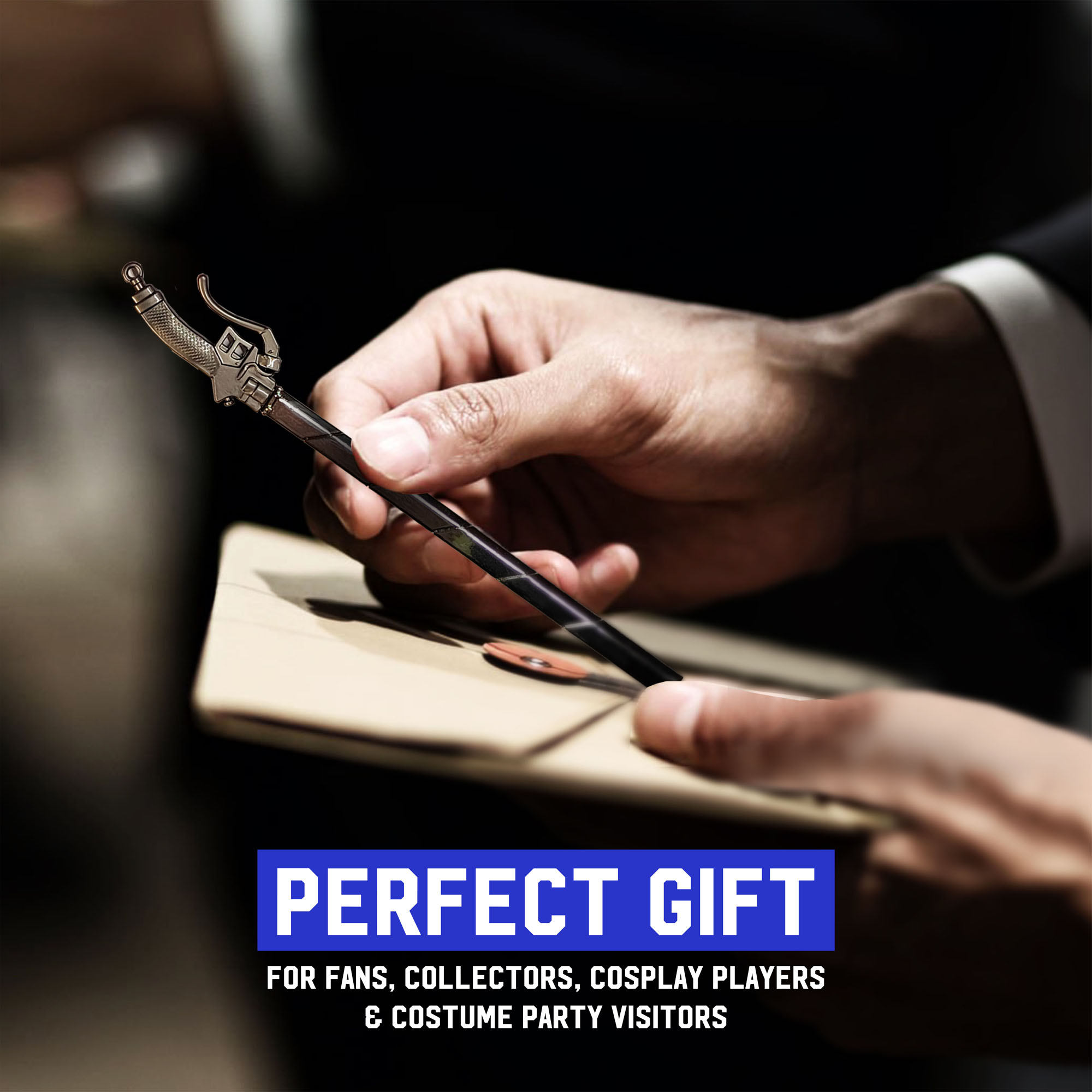 Attack on Titan – Dual ODM Gear Blade Letter Opener Swords with Wings of Freedom Stand