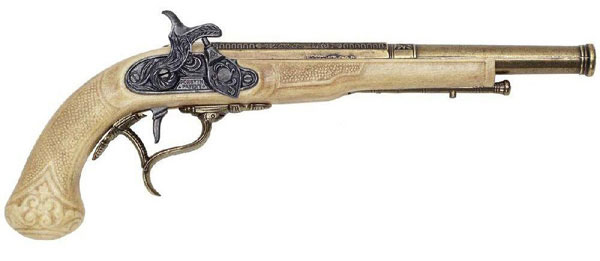 Decorative Pistol with white Handle, 36 cm