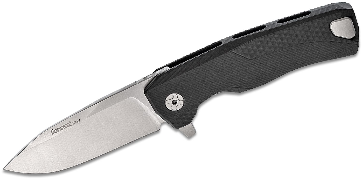 ROK A BS, M390 Satin Blade, Black Aluminum Handle