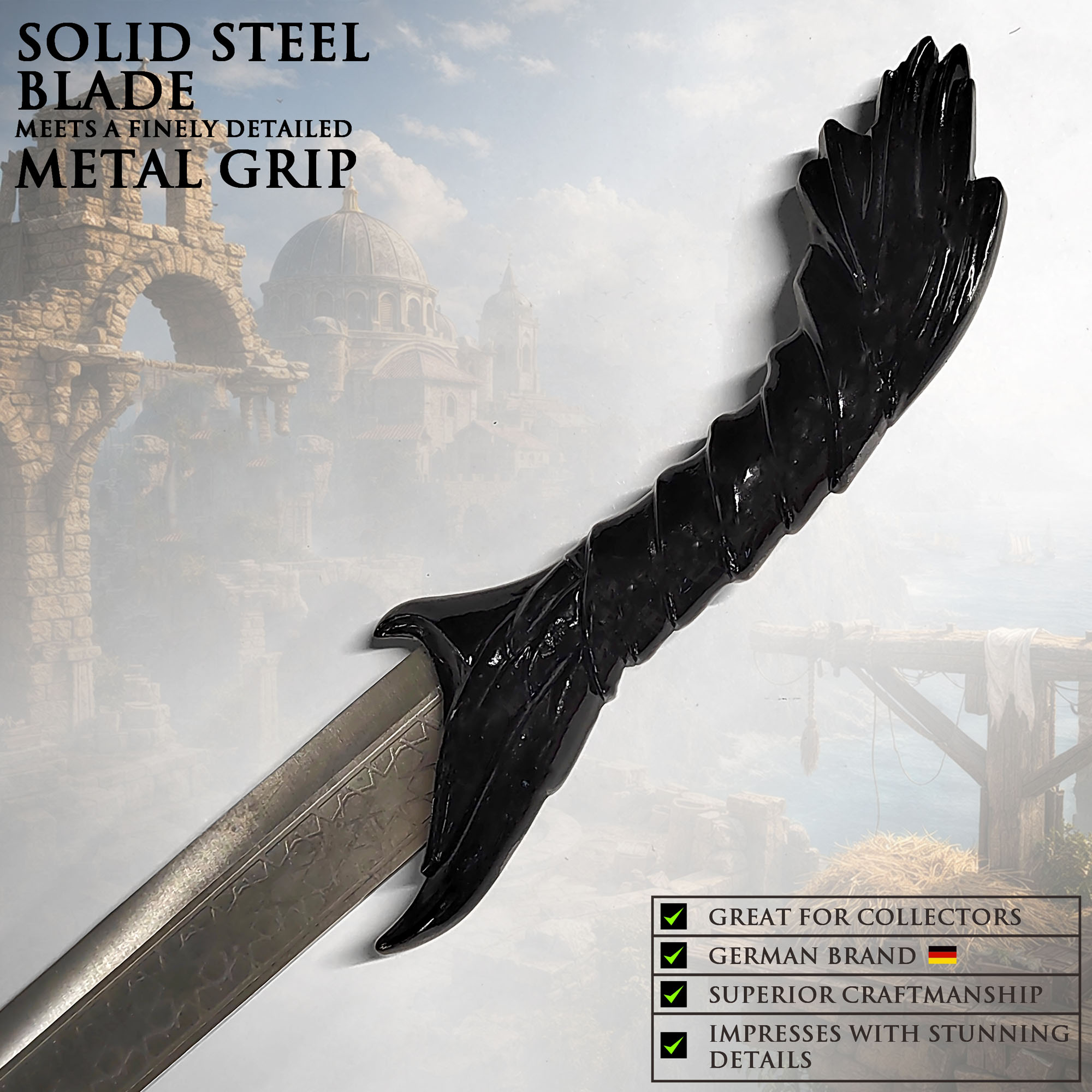 Assassin's Creed Kurzschwert – Agiler Dolch mit tragbarer Gürtelscheide