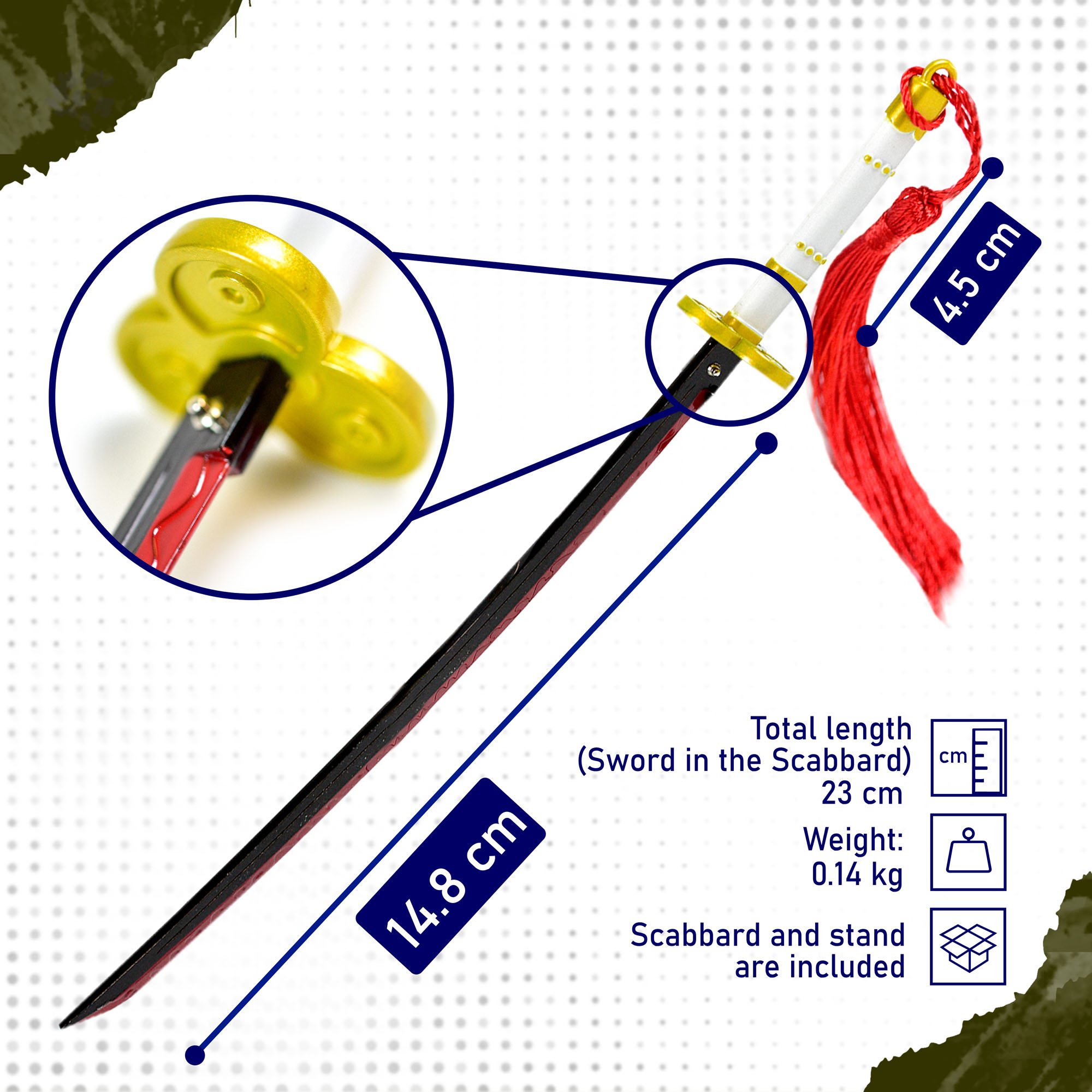 One Piece - Oden's Ame No Habakiri Sword - Letter Opener Version with Stand