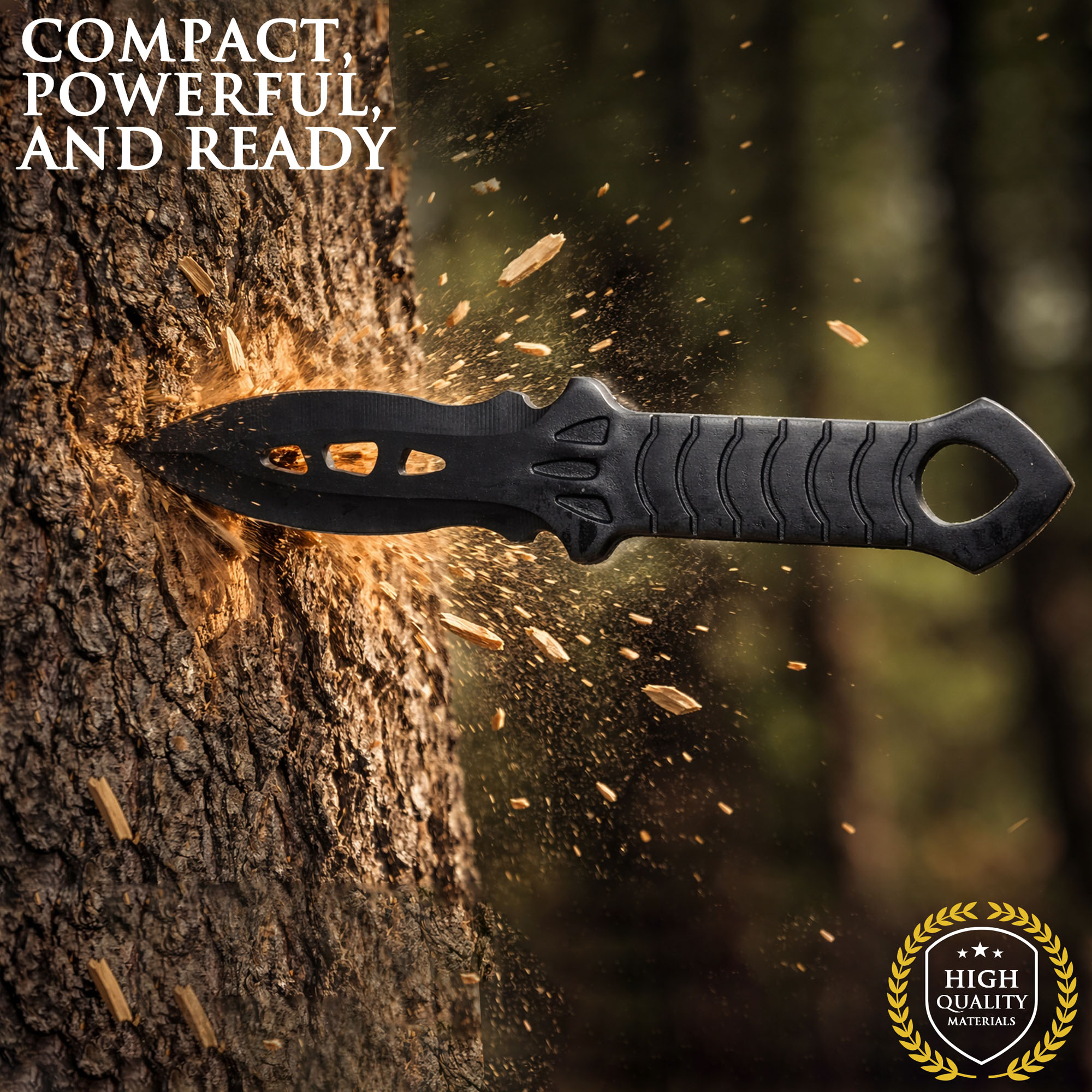 3 throwing knives + 3 throwing axes – throwing set with nylon pouch