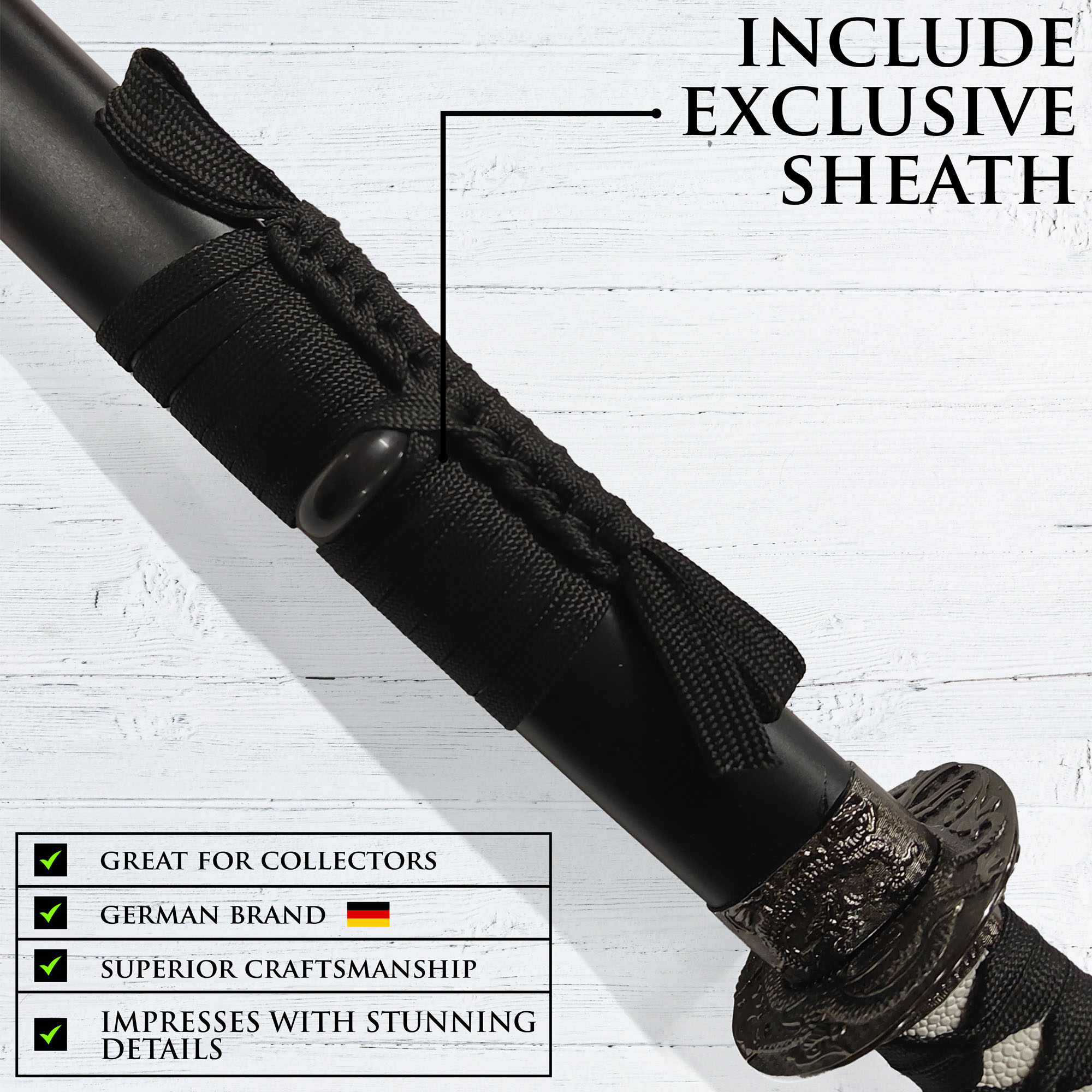 Katana der Ewigen Ehre – Traditionelles Samurai-Dekorschwert mit Ständer