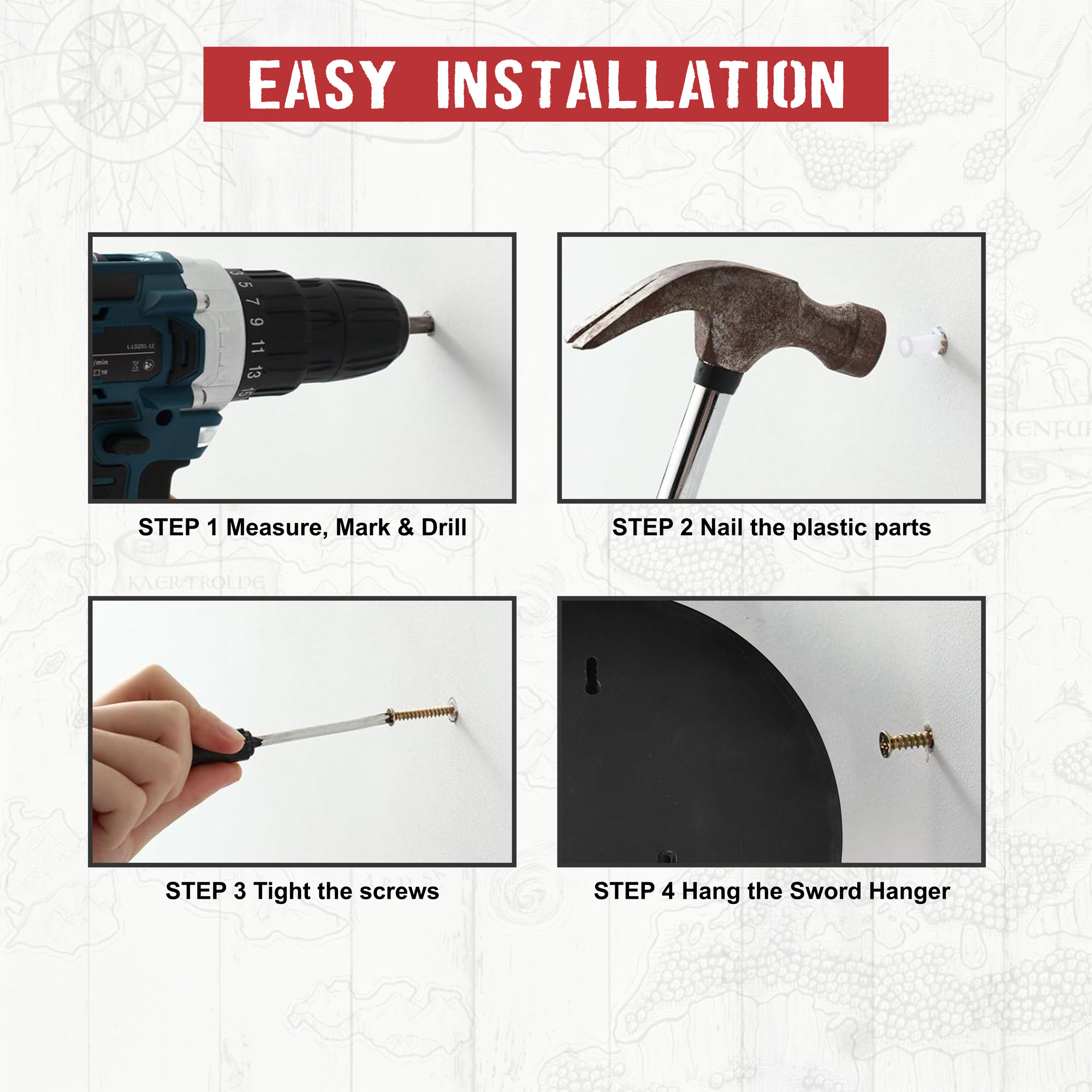 Witcher - Stahl Schwert mit Scheide + Wanddisplay