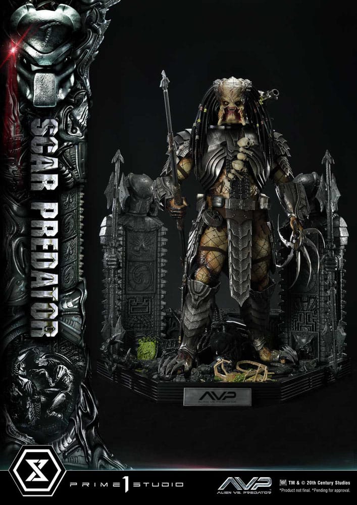The Alien vs. Predator Museum Masterline Series Statue 1/3 Scar Predator Deluxe Bonus Version 93 cm