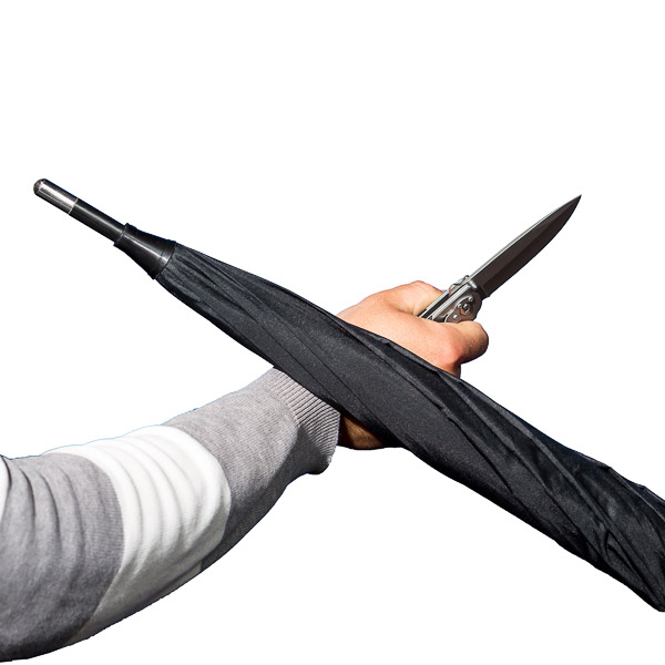 Selbstverteidigungs Regenschirm - Rundhakengriff
