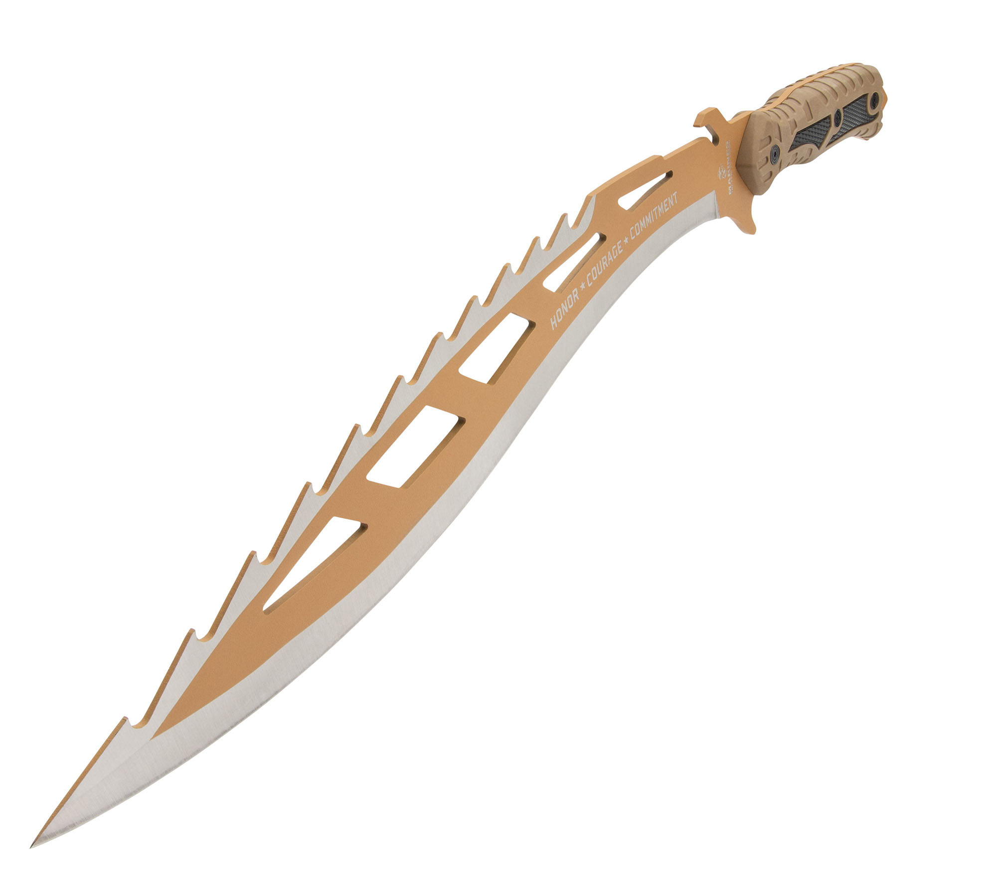 USMC Desert OPS Sawback Machete mit Scheide USMC Desert OPS Sawback Machete mit Scheide