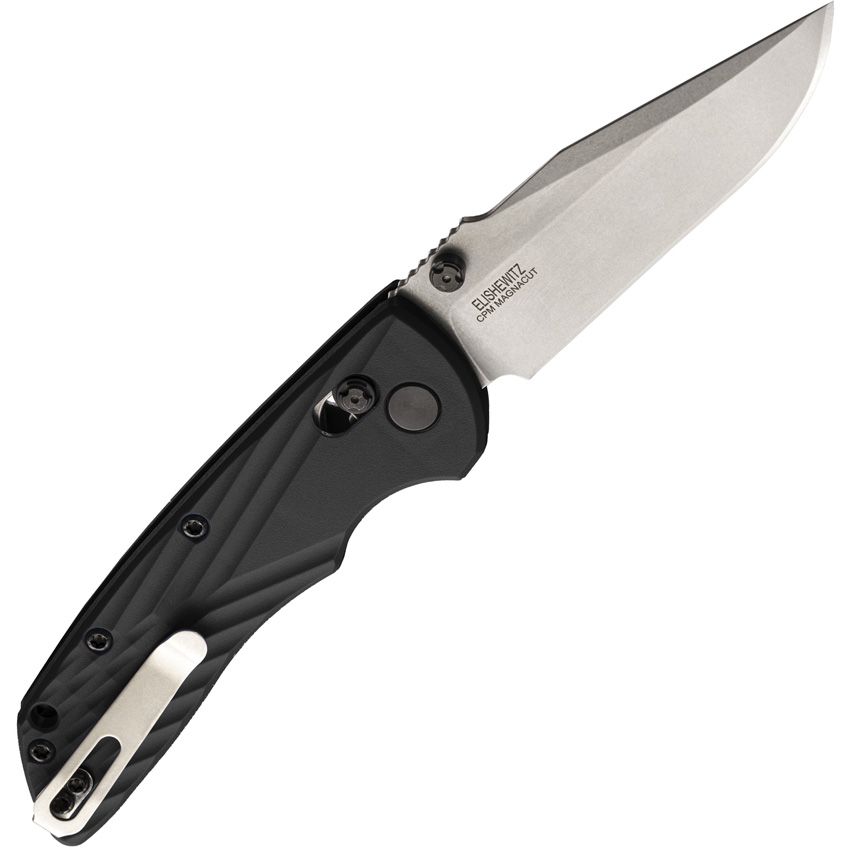 Deka ABLE, CPM-MagnaCut Stonewashed Clip Point Blade, Black Polymer Handle