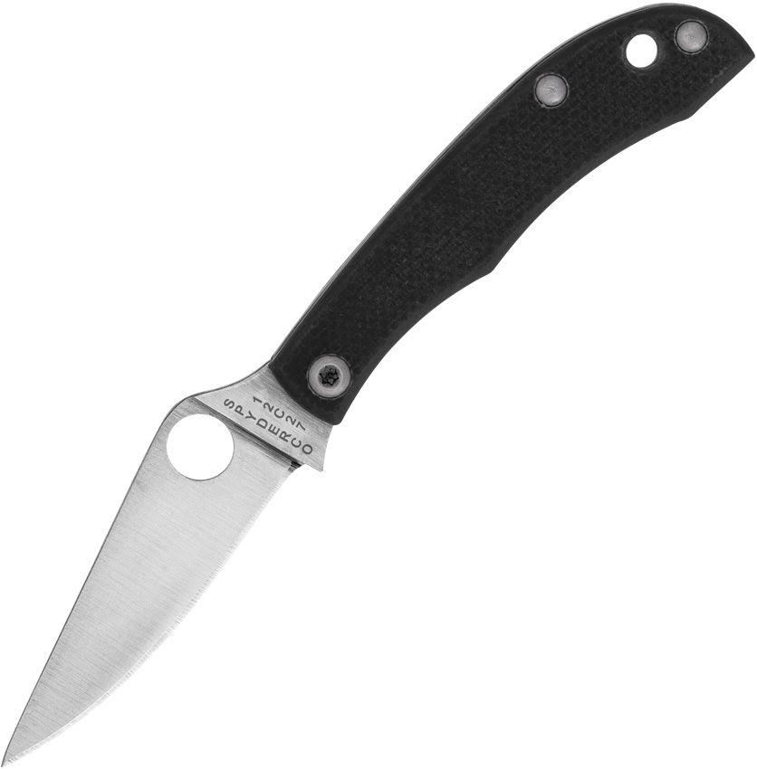 HoneyBee Micro-Size, 12C27 Satin Plain-Klinge, schwarzer G10-Griff