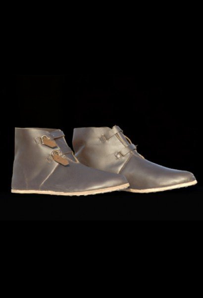 Schuhe mit Lederriemen – 13. Jahrhundert, Größe 43
