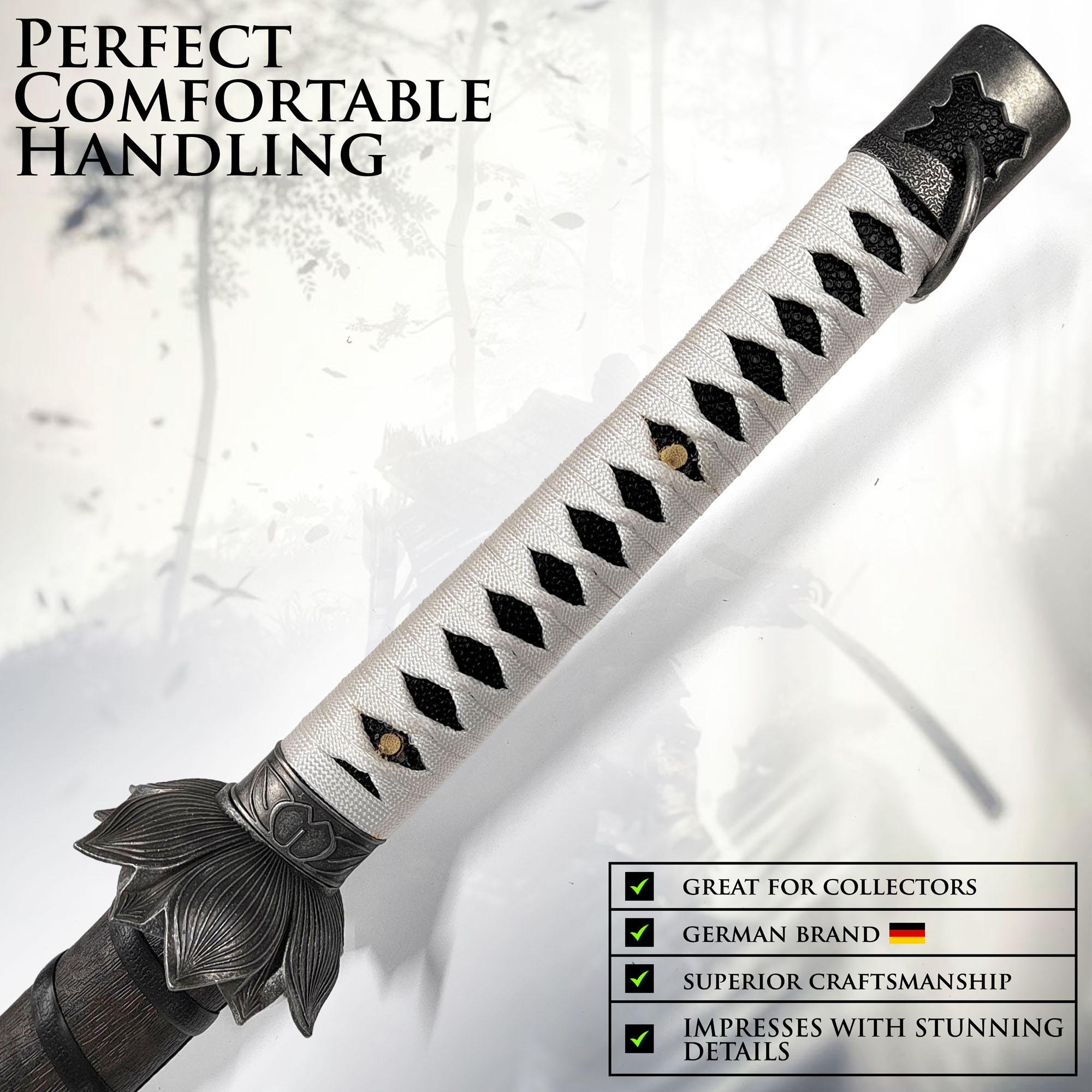 Sekiro: Shadows Die Twice – Black Mortal Blade Schwert mit Scheide, Handgeschmiedete und scharfe Klinge