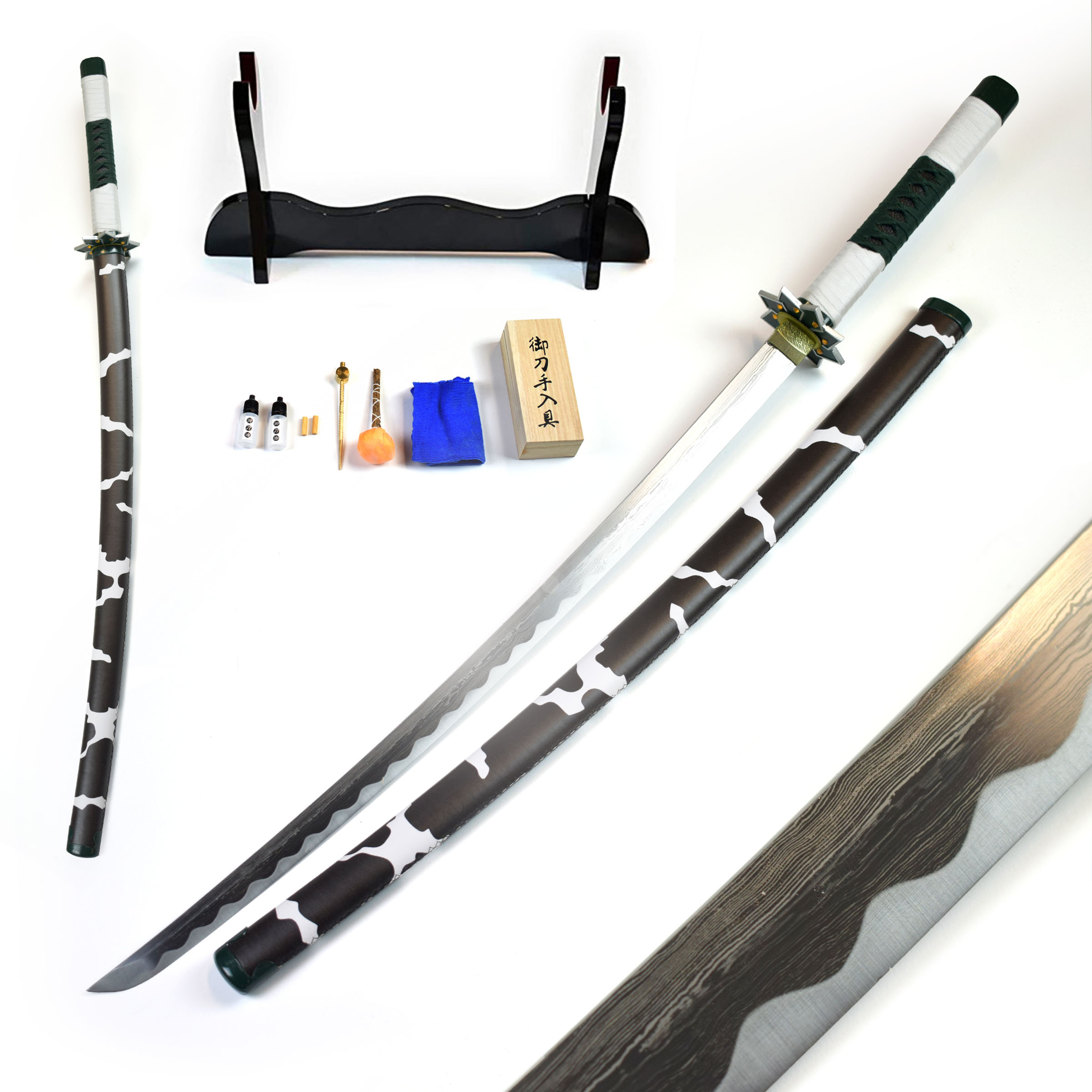 Demon Slayer: Kimetsu no Yaiba - Shinazugawa Sanemi sword - handforged and folded, Set