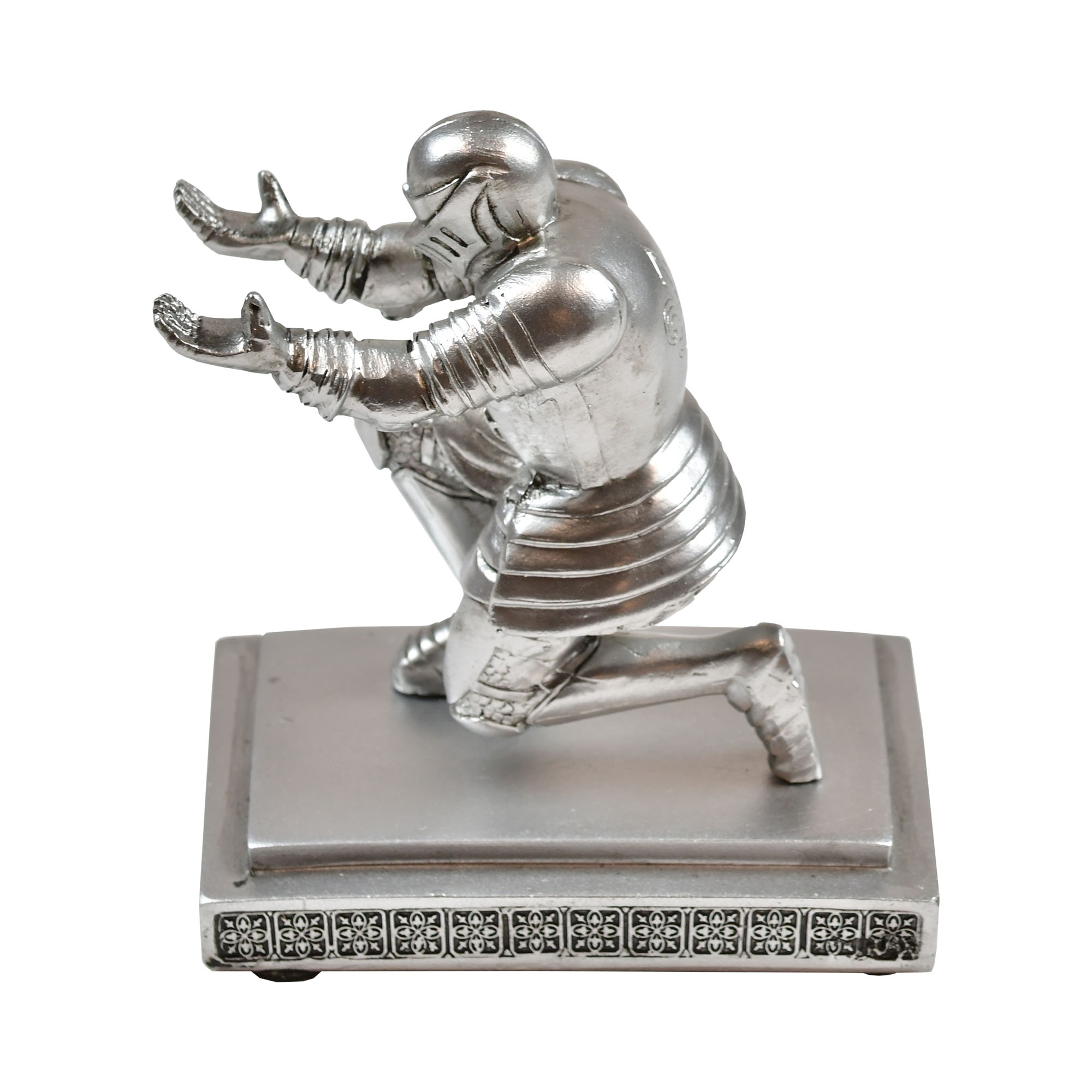 Knight figurine - holder for letter opener, kneeling medieval knight