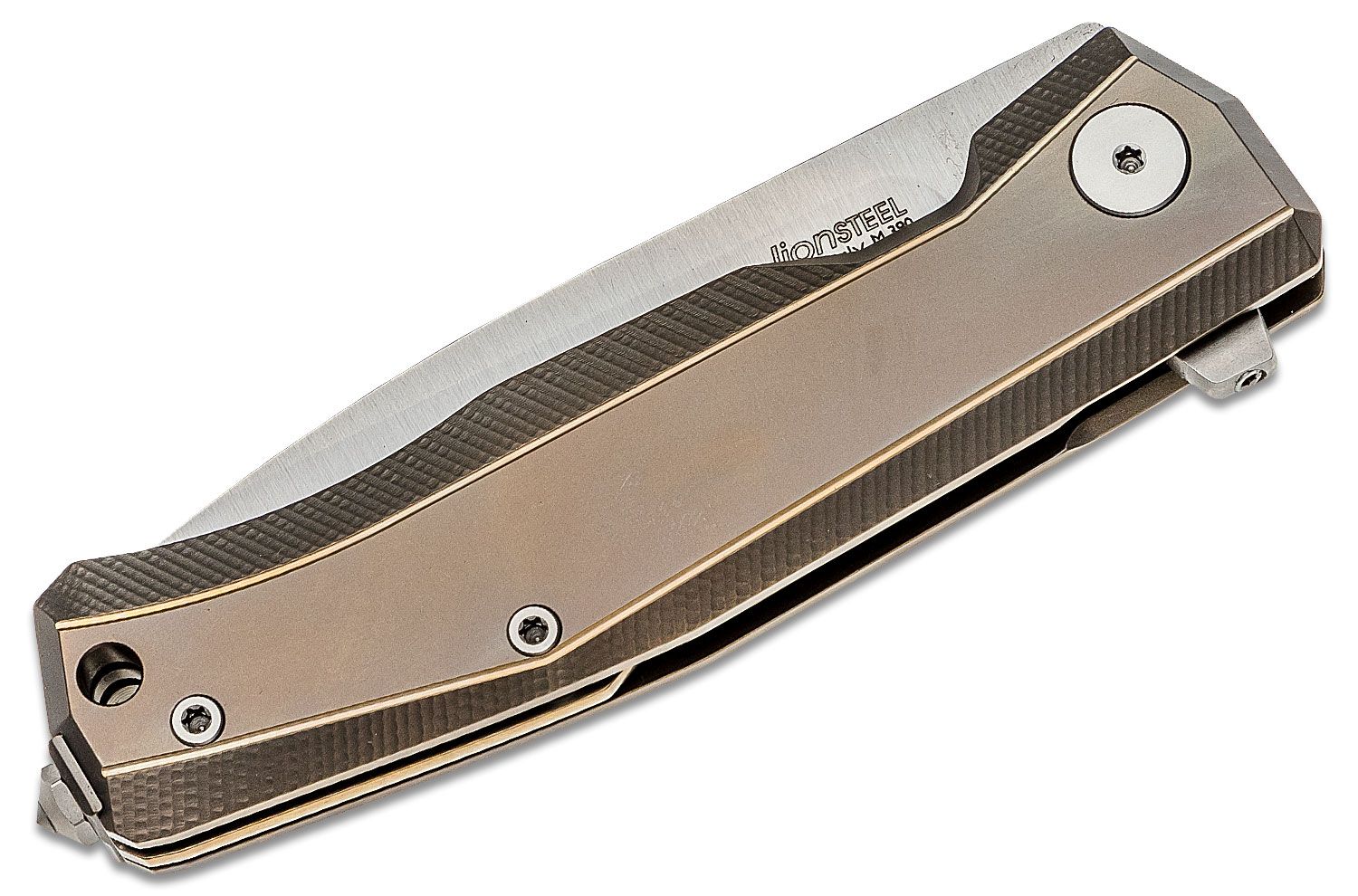 Myto, M390 Satin-Klinge, Bronze-Titan-Griff