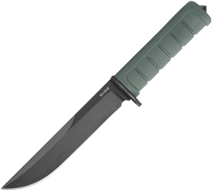 Dust I, D2 Black Clip Point Blade, Green GFN Handle