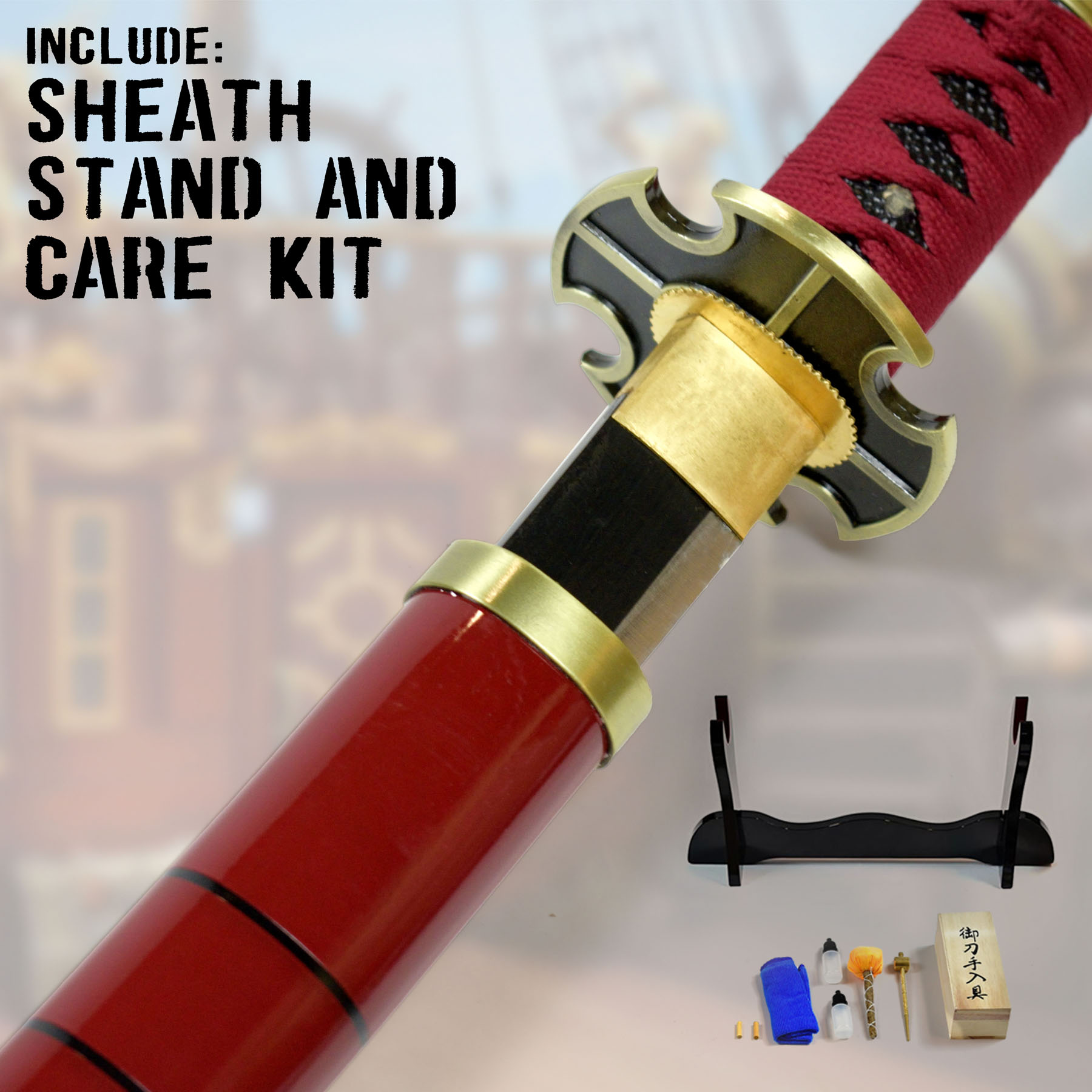 One Piece Roronoa Zoro Katana - handgeschmiedet&gefaltet, Set