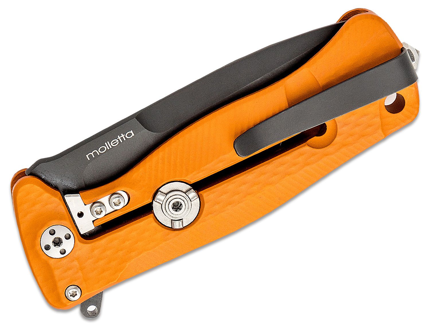 SR-22A OB Integral, Black Sleipner Drop Point Blade, Orange Aluminum Handle