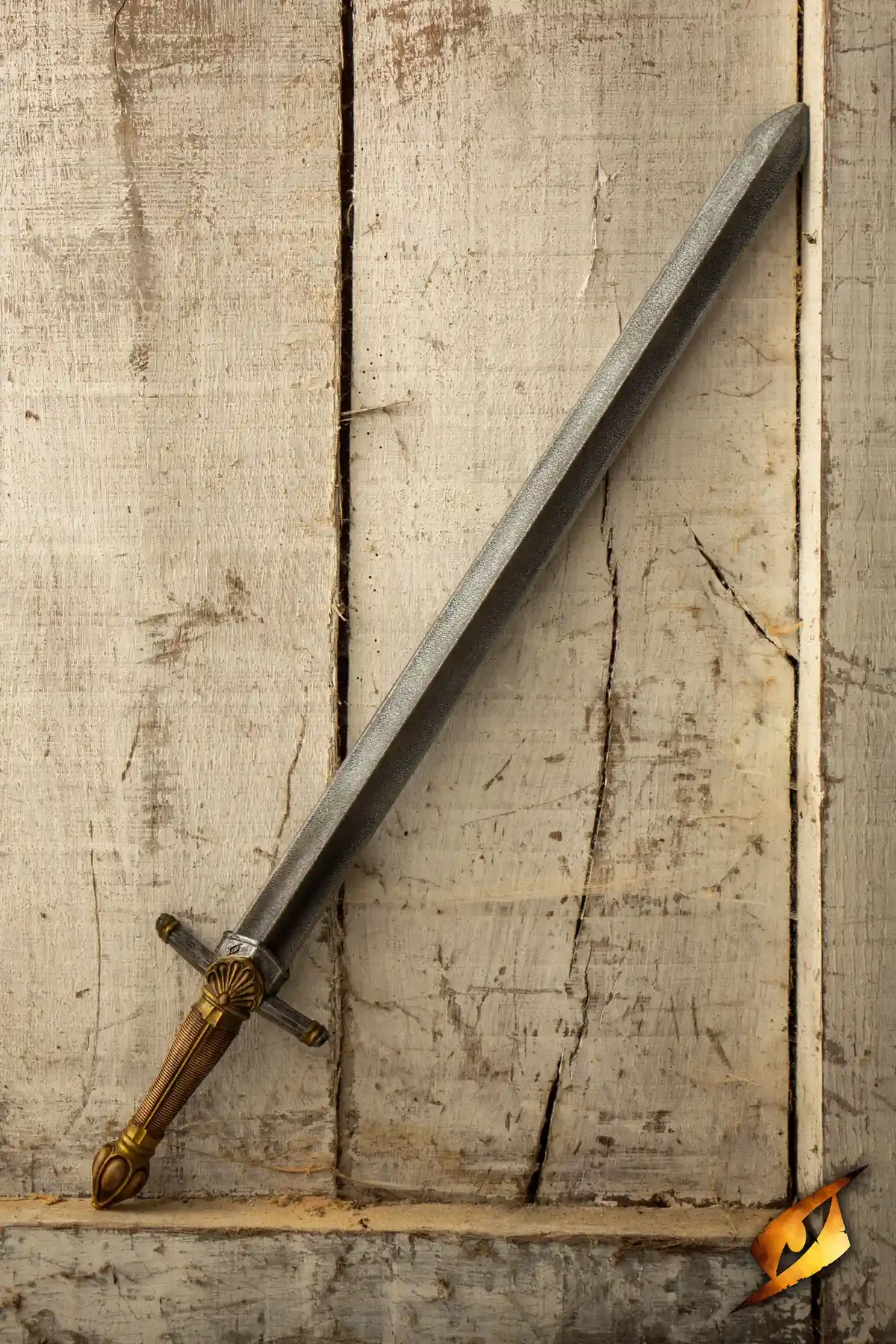 Duellschwert, helles Holz & Gold – 85 cm