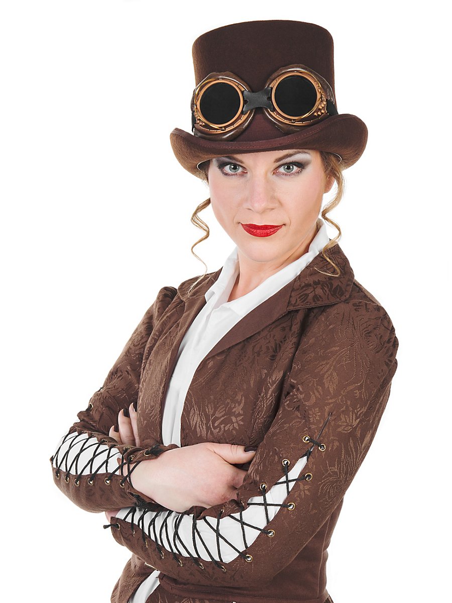 Steampunk Damenfrack mit Corsage braun, Größe L