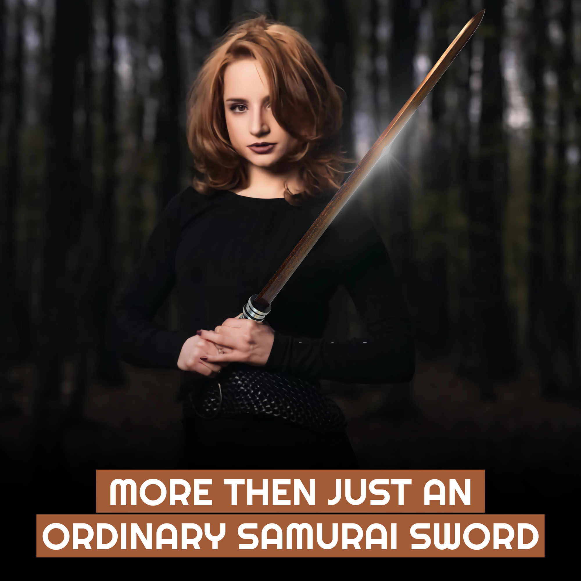 Folded Blade Sword with Sheath - handforged blood damascus edition