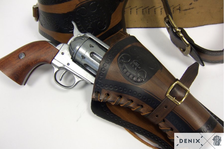 Coltgürtel aus Leder inklusive 24 Kugeln, für 1 Colt