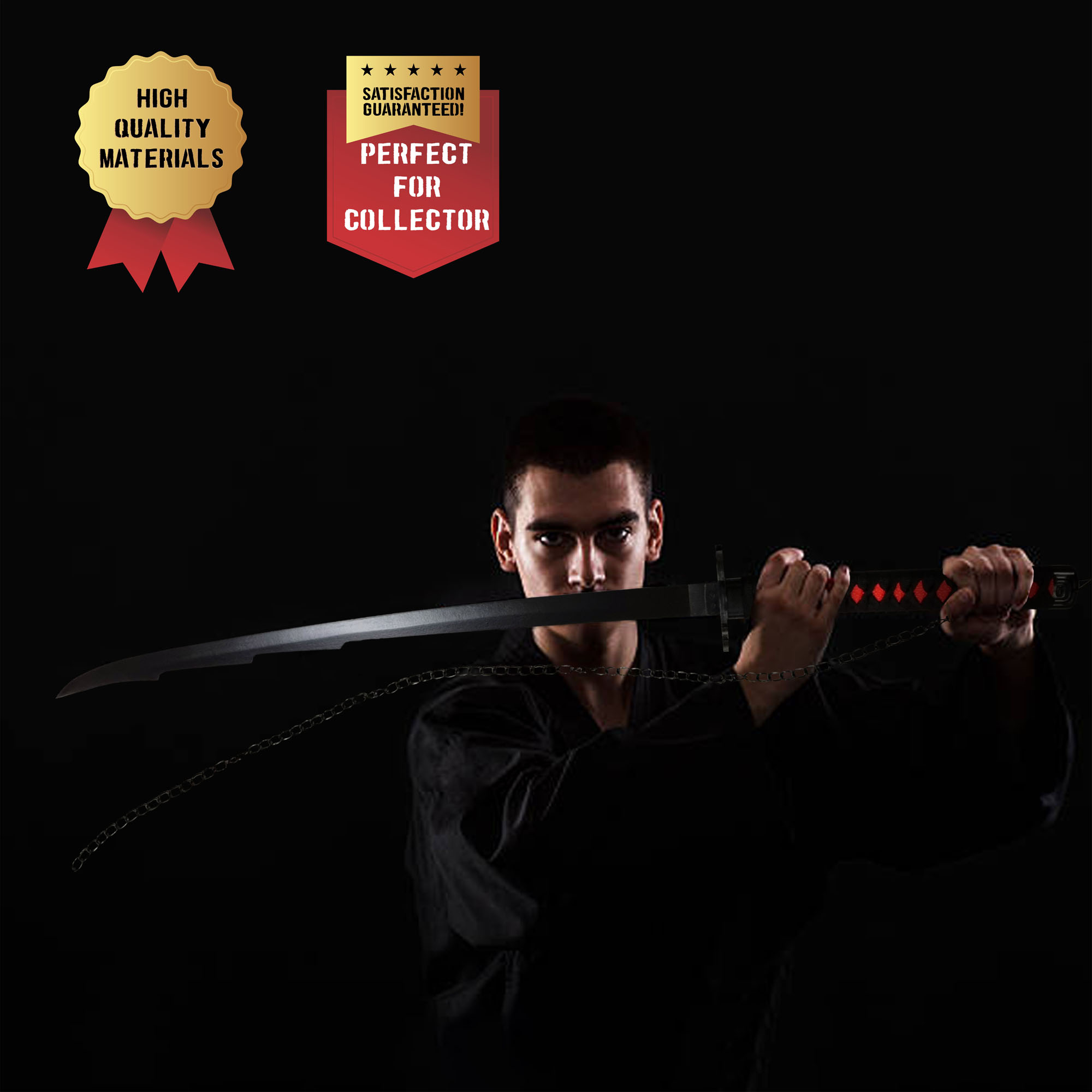 Bleach - Ichigo Shikai Cutting Moon Zangetsu Schwert mit Scheide - Holzversion