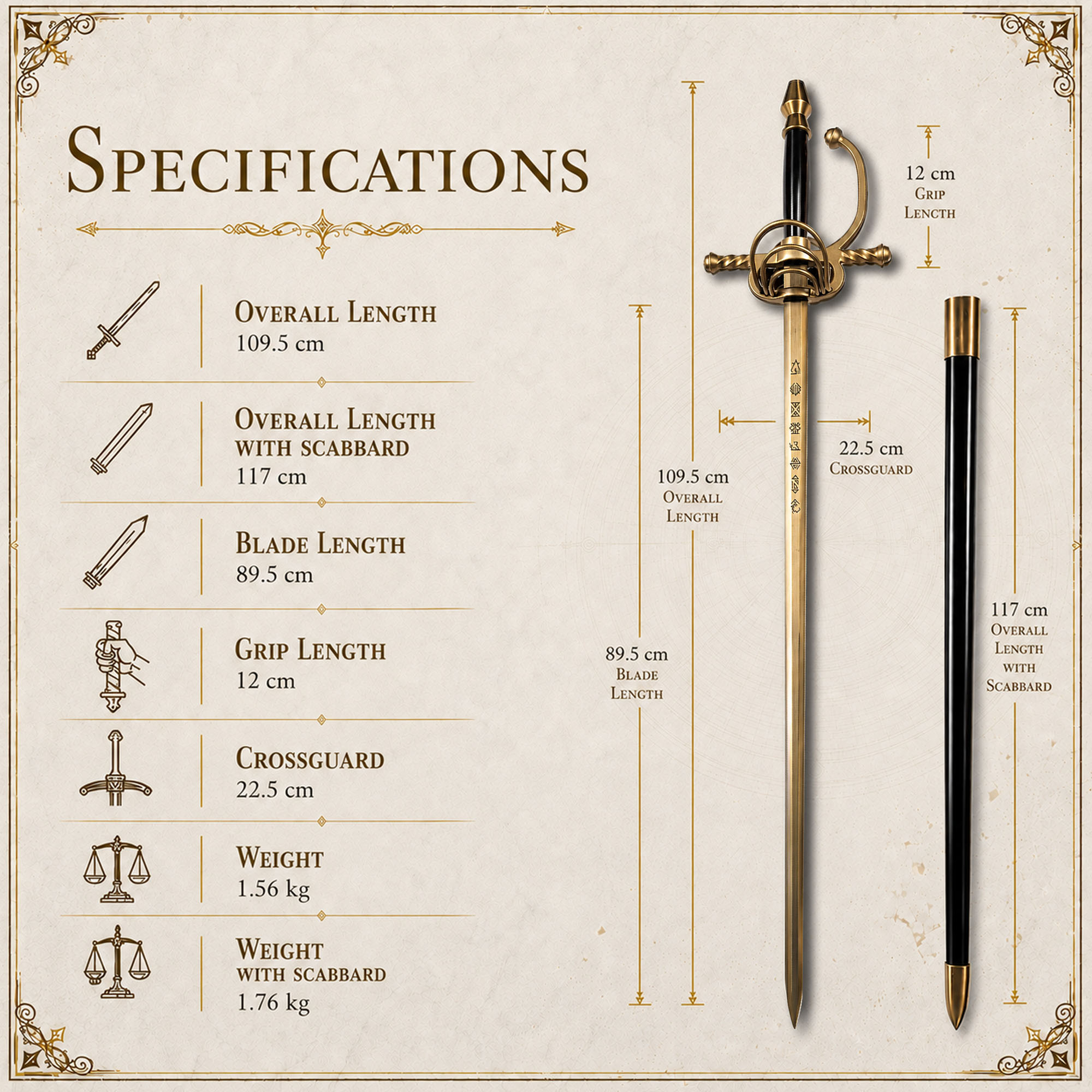 Clair Obscur: Expedition 33 – Maelle's Rapier Steel Replica with Scabbard