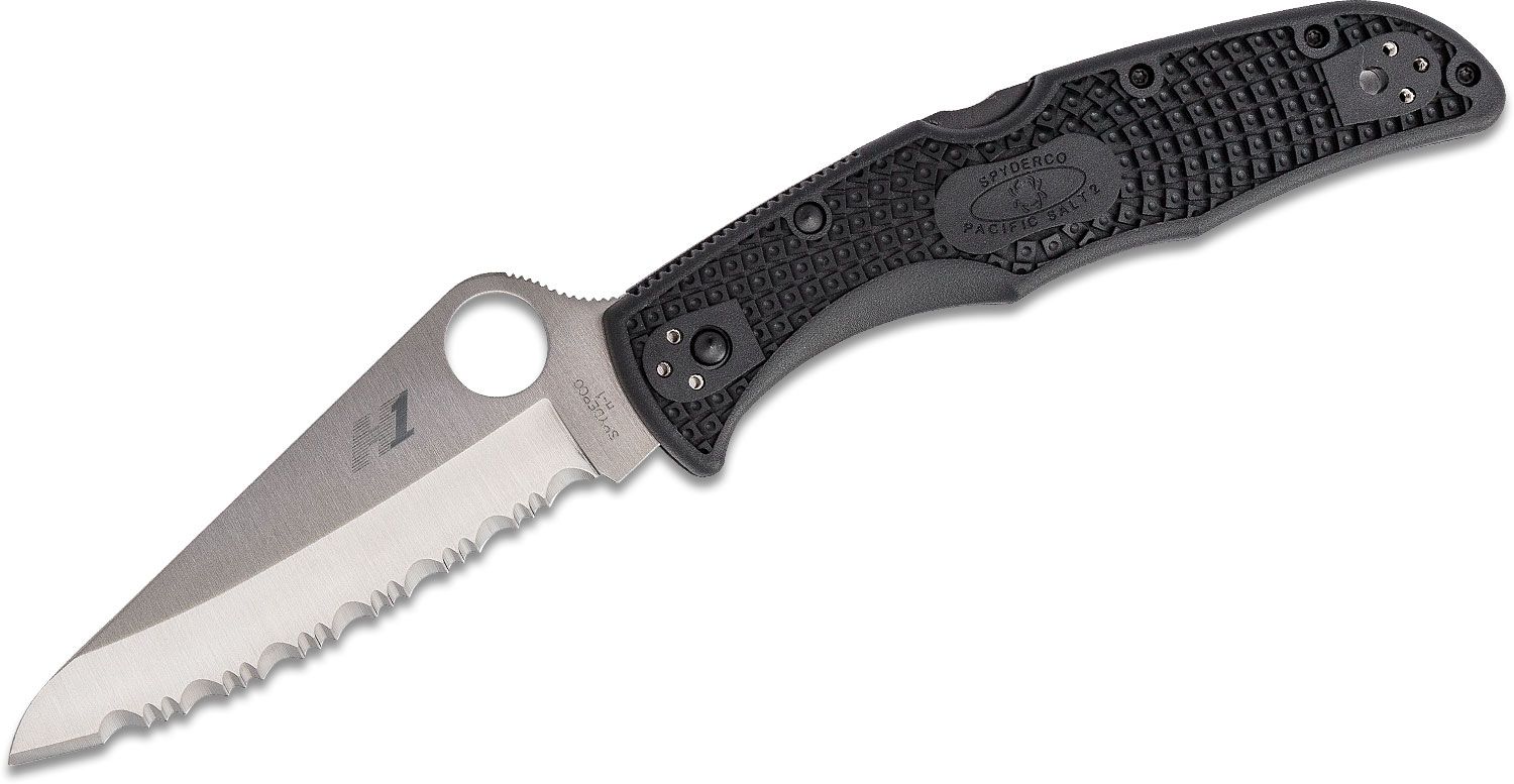 Pacific Salt 2, Satin blade, serrated edge