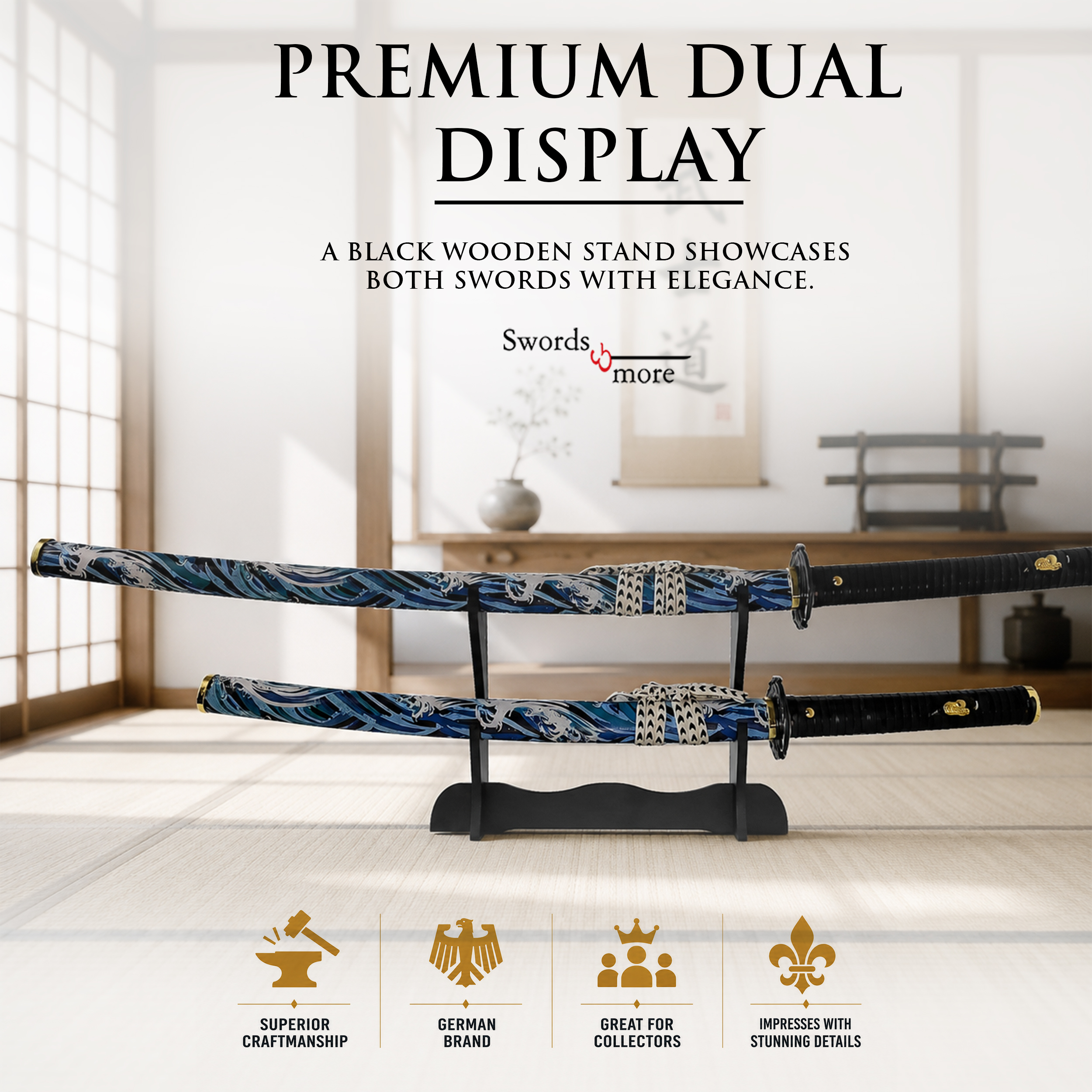 Ghost of Yōtei: "The Wolf's Daisho" – Katana & Wakizashi Set inkl. Doppelständer