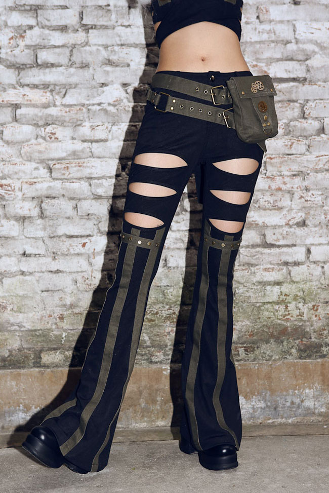 Steampunk Bag with Belt, green