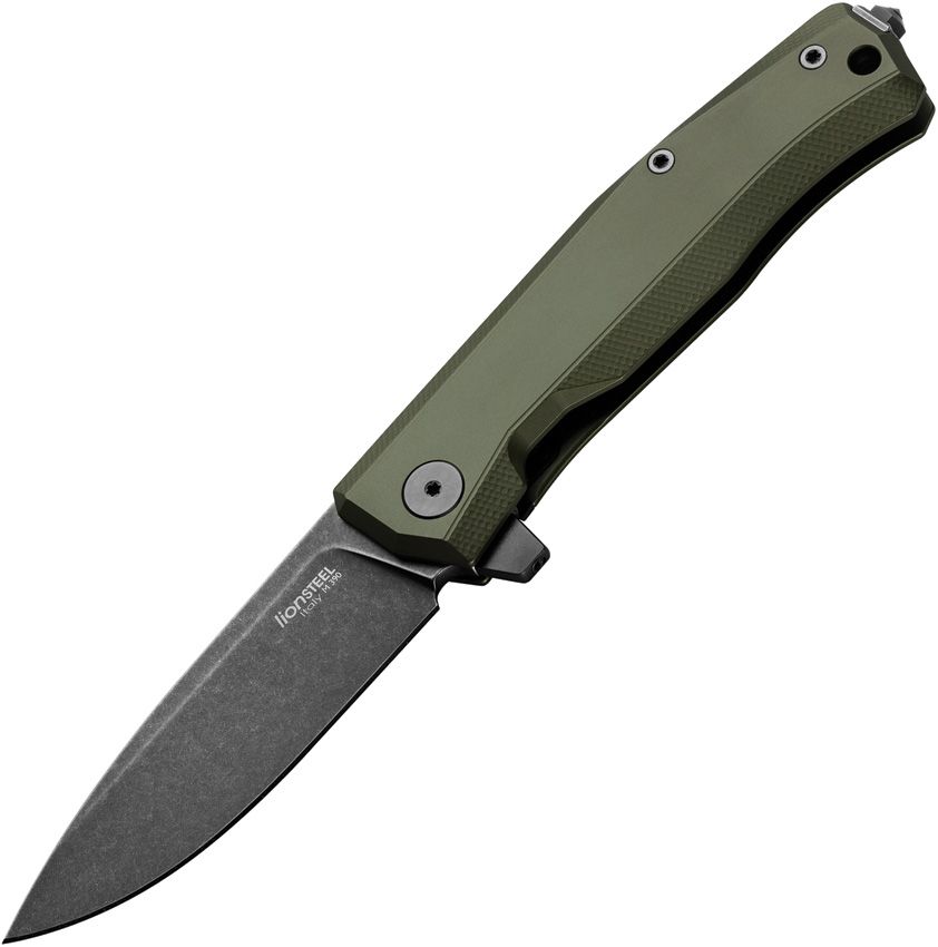 Myto, M390 Black PVD Stonewashed Blade, Brown Aluminum Handle