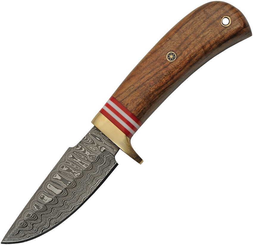 Damascus Hunter Knife, Walnut