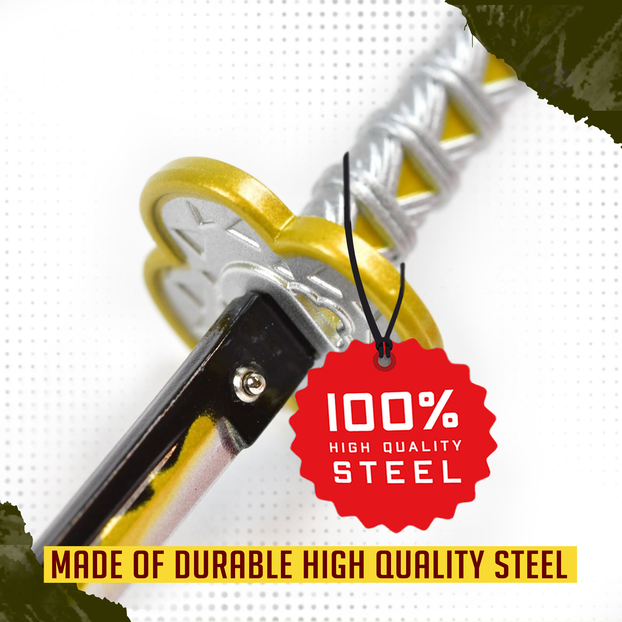 Demon Slayer – Agatsuma Zenitsu Katana Brieföffner Schwert mit Scheide und Ständer