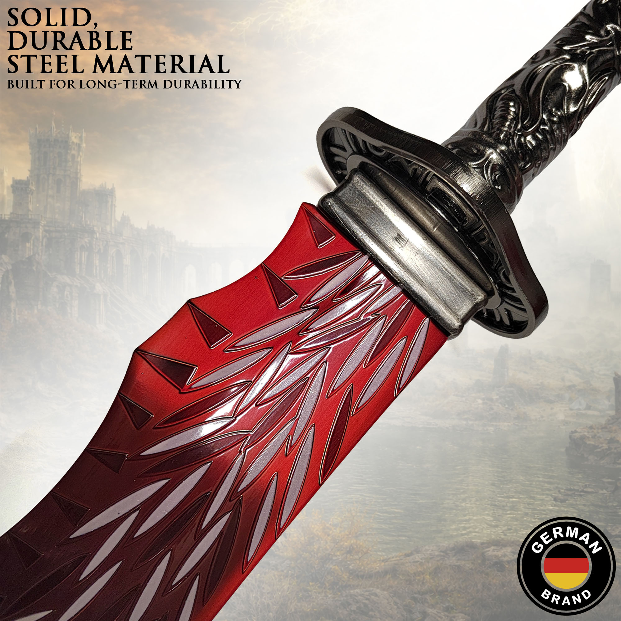 Elden Ring: Drachenjäger-Großkatana – mit Ständer und Scheide