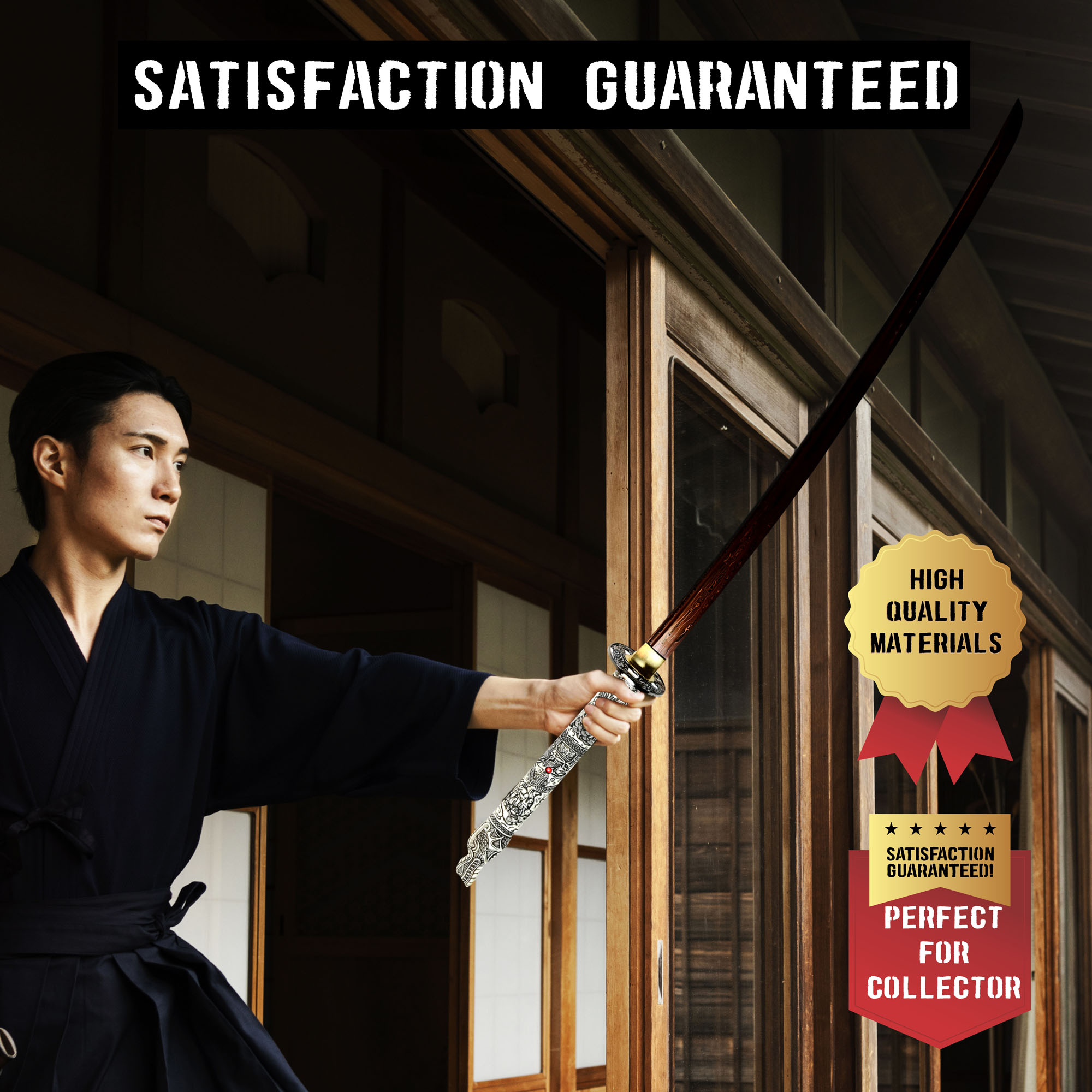 Highlander - Duncan MacLeod Katana - handgeschmiedet & gefaltet, Set - Blutdamast Edition Highlander - Duncan MacLeod Katana - handgeschmiedet & gefaltet, Set - Blutdamast Edition