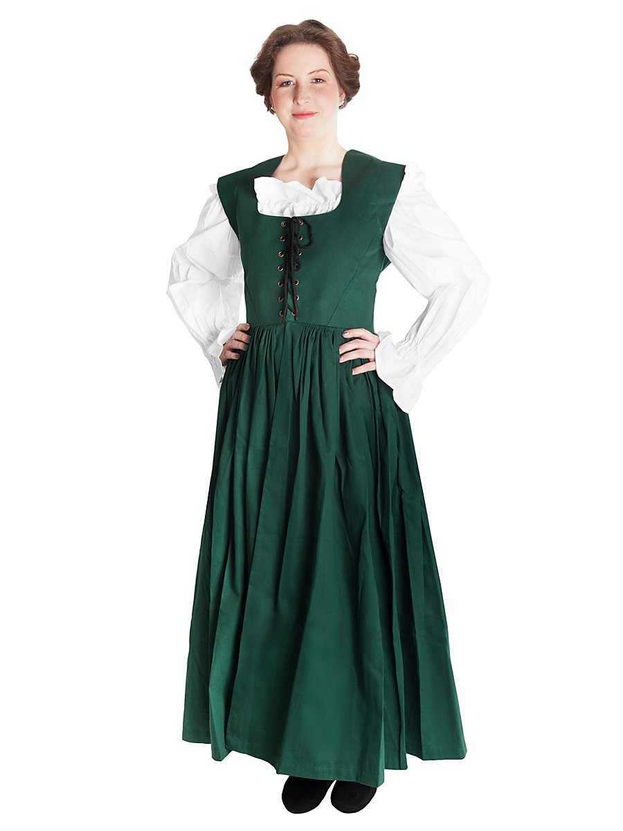 Peasant Woman's Dress, Green, Size L